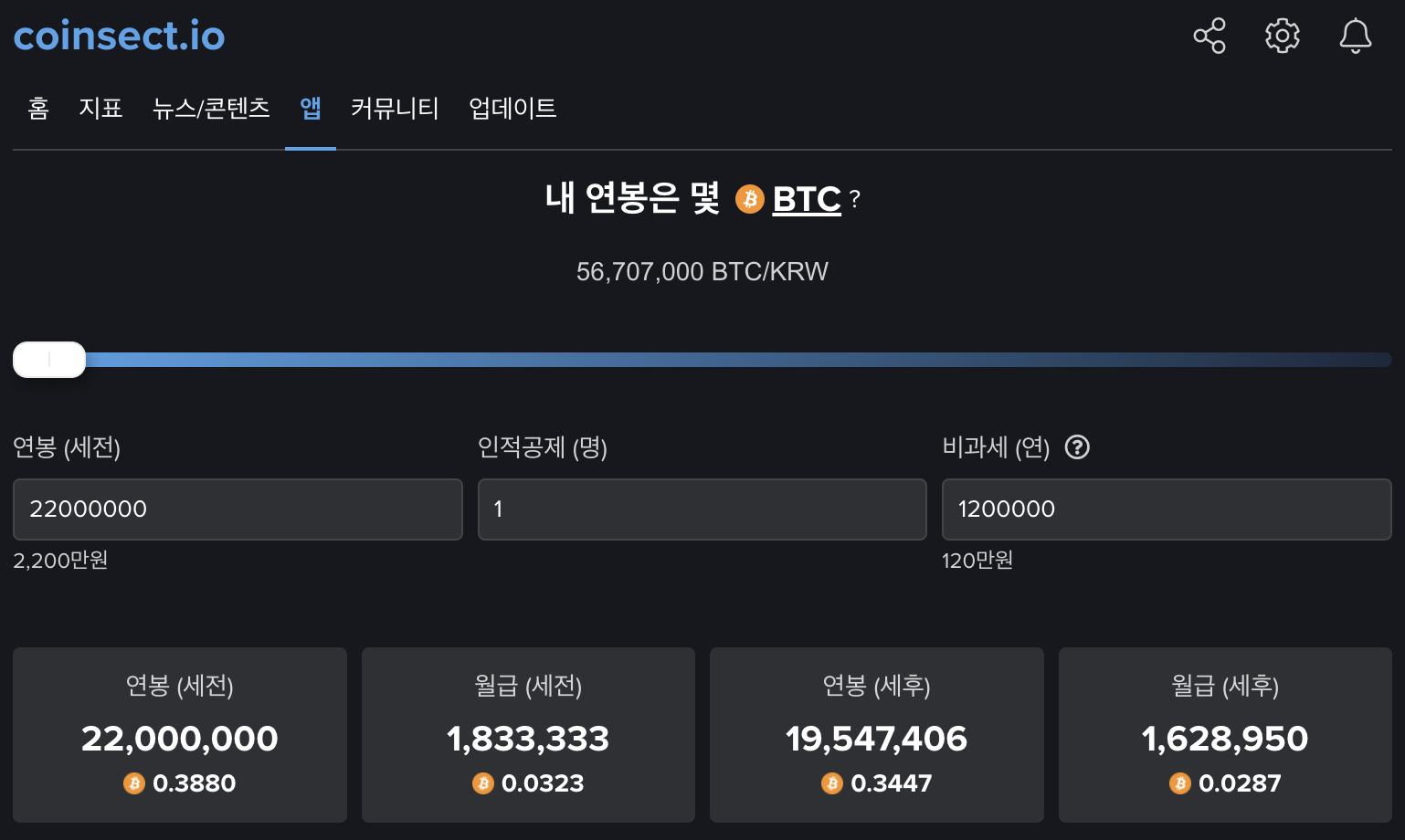연봉 실수령 계산기 - 코인충